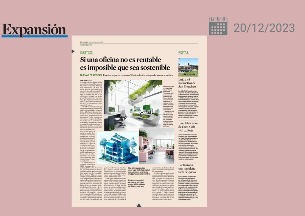 Es la imagen de la entrevista a Susana Quintás en la versión en papel de Expansión