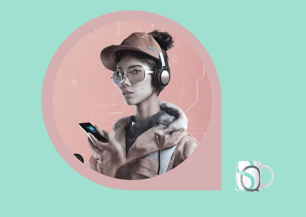 Es una imagen que corresponde al artículo de Susana Quintás, "Metahumanos: Rompiendo Barreras entre lo Real y lo Virtual", y representa a un influencer digit