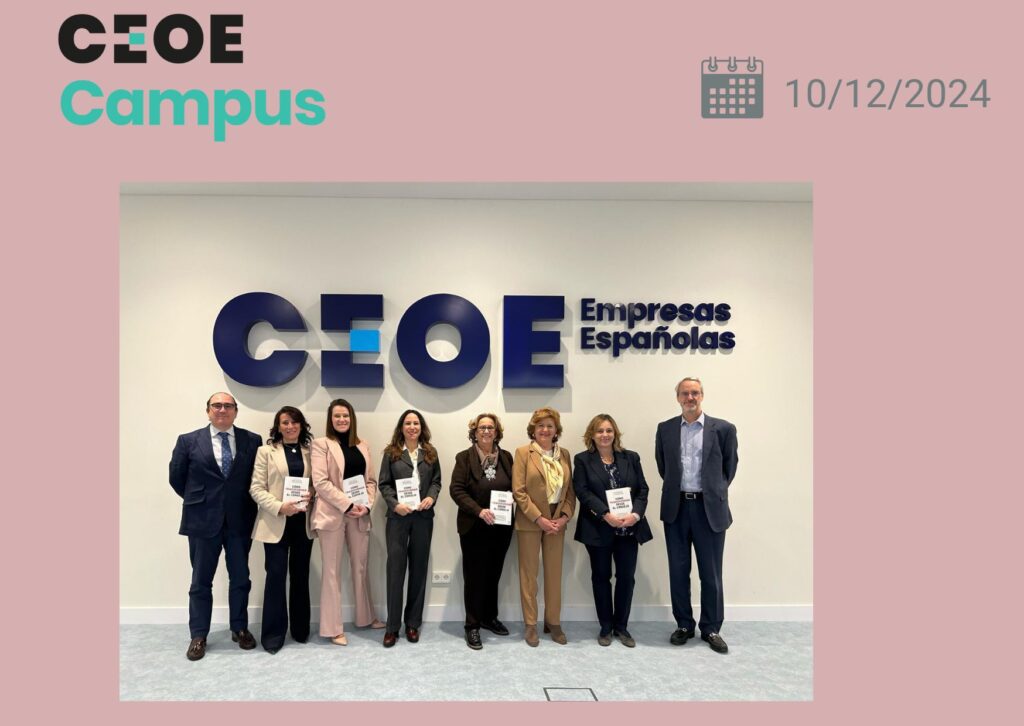 En esta imagen se capturó la presentación del libro "Cómo transformar desde el consejo", celebrada el 10 de diciembre de 2024 en el CEOE Campus. En el evento, se reunieron sus autores junto a Mayte Gómez Condado, Directora General de CEOE Campus, frente al logo de CEOE Empresas Españolas. Los autores del libro son: Amaya Aragón Valor Manuel Monterrubio Francisco (Patxi) Barceló Marga García Inmaculada Sánchez Ramos, Ph.D. Myriam Alcaide Este evento fue una excelente oportunidad para reflexionar sobre cómo los Consejos pueden liderar la transformación en un entorno empresarial cada vez más complejo.