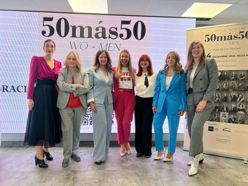Embajadoras de 50más50 WO-MEN: Juliana Pereira, Susana Quintás Veloso, Maria Garcia Gutierrez, Raquel Espantaleon, Pilar Sánchez-Bleda e Irene Prieto Rodríguez