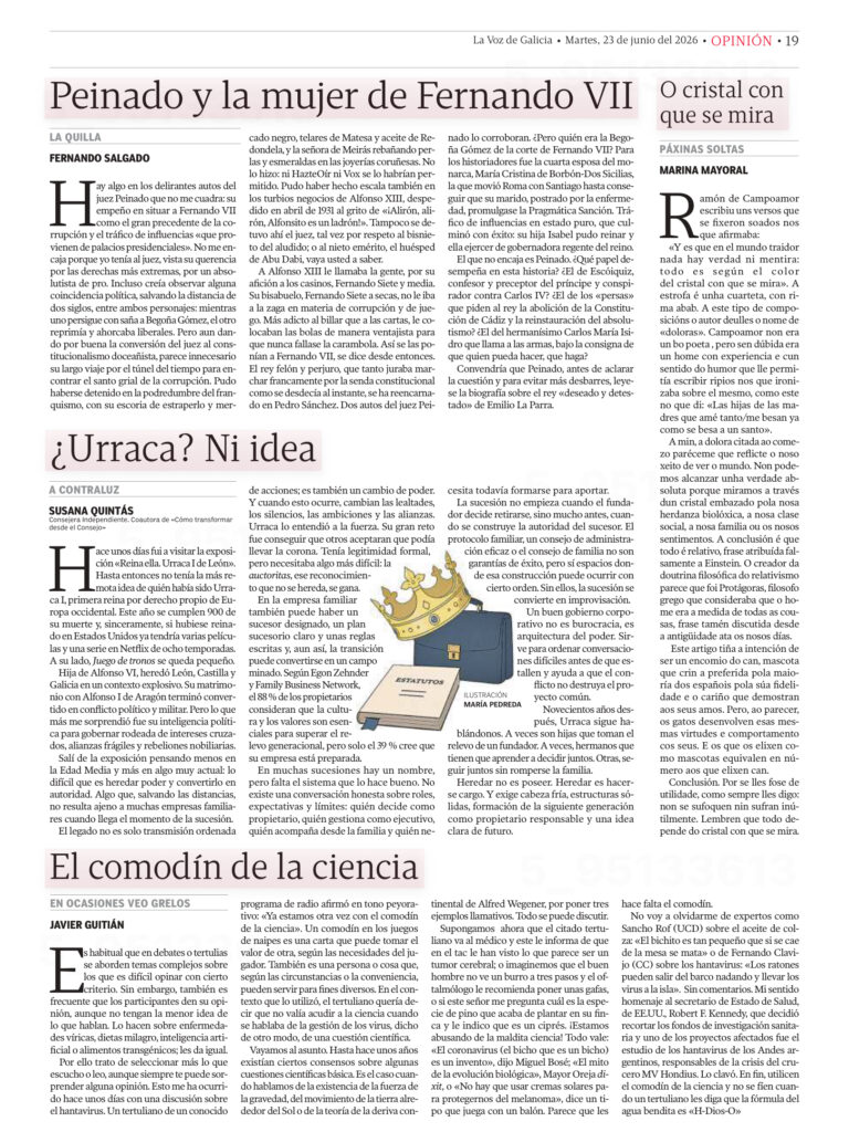 Artículo impreso de Susana Quintás sobre Urraca I, autoridad, legado y sucesión en la empresa familiar.