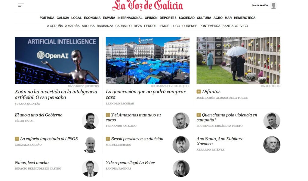 Tribuna de Susana Quintás sobre inteligencia artificial y ahorro destacada en la sección de opinión de La Voz de Galicia.